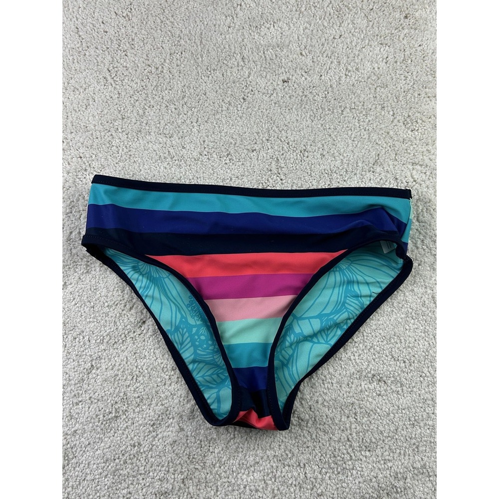 Eddie Bauer Bikini Bottom Womens Medium 10 12‎ Multicolor Striped Swimwear Beach